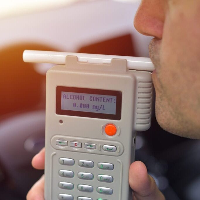 Driver due to being subject to test for alcohol content with use of breathalyzer